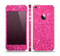 The Pink Sparkly Glitter Ultra Metallic Skin Set for the Apple iPhone 5s