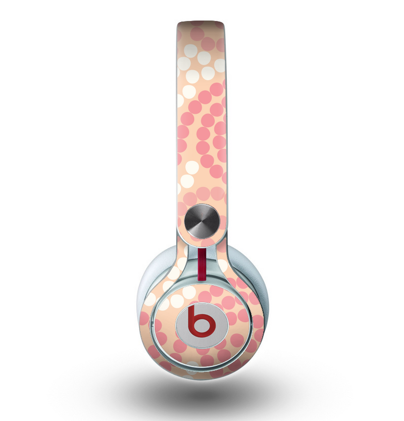 The Pink Spiral Polka Dots Skin for the Beats by Dre Mixr Headphones