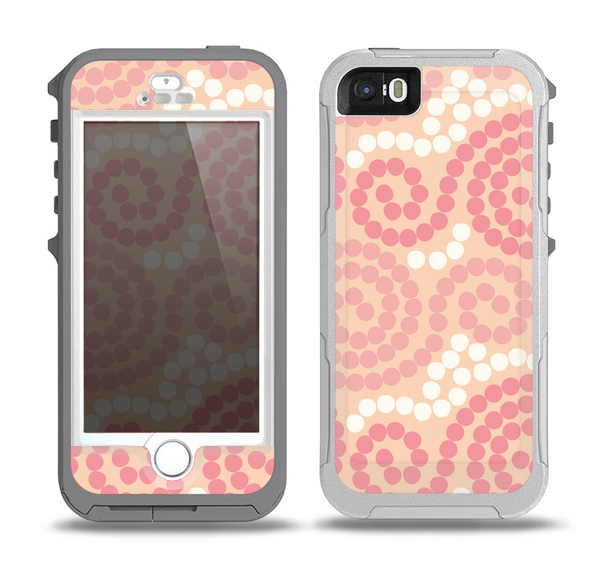 The Pink Spiral Polka Dots Skin for the iPhone 5-5s OtterBox Preserver WaterProof Case