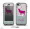 The Pink Stitched Deer Collage Name Script Skin for the iPhone 5c nüüd LifeProof Case