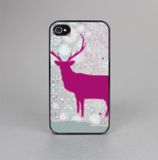 The Pink Stitched Deer Collage Skin-Sert for the Apple iPhone 4-4s Skin-Sert Case