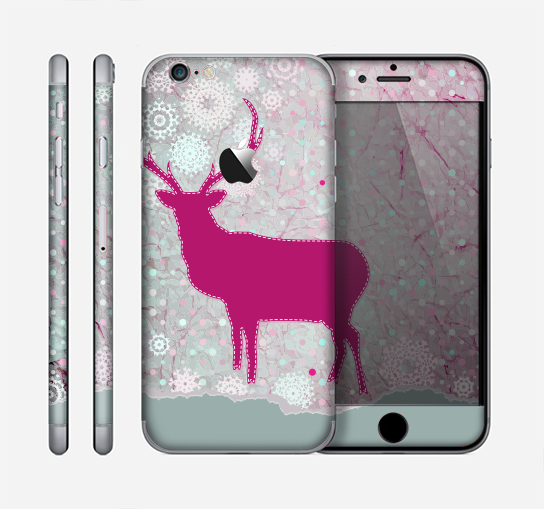 The Pink Stitched Deer Collage Skin for the Apple iPhone 6