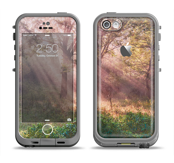 The Pink Sun Ray Meadow Apple iPhone 5c LifeProof Fre Case Skin Set