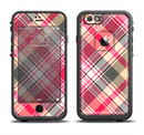 The Pink & Tan Plaid Layered Pattern V5 Apple iPhone 6/6s LifeProof Fre Case Skin Set