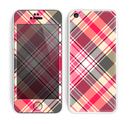 The Pink & Tan Plaid Layered Pattern V5 Skin for the Apple iPhone 5c