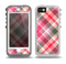 The Pink & Tan Plaid Layered Pattern V5 Skin for the iPhone 5-5s OtterBox Preserver WaterProof Case