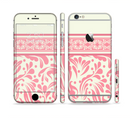 The Pink & Tan Polka Dot Pattern V1 Sectioned Skin Series for the Apple iPhone 6s Plus