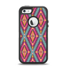 The Pink & Teal Abstract Mirrored Design Apple iPhone 5-5s Otterbox Defender Case Skin Set