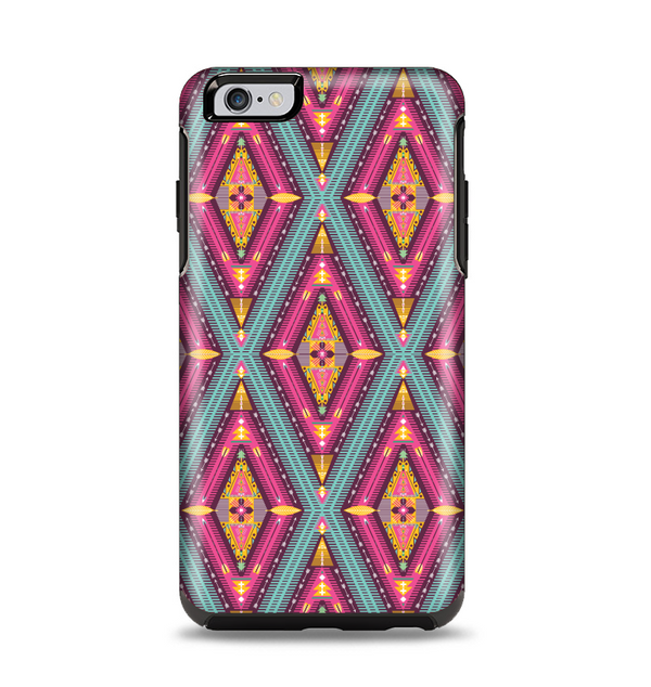 The Pink & Teal Abstract Mirrored Design Apple iPhone 6 Plus Otterbox Symmetry Case Skin Set