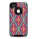 The Pink & Teal Abstract Mirrored Design Skin for the iPhone 4-4s OtterBox Commuter Case
