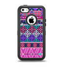 The Pink & Teal Modern Colored Aztec Pattern Apple iPhone 5c Otterbox Defender Case Skin Set