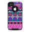 The Pink & Teal Modern Colored Aztec Pattern Skin for the iPhone 4-4s OtterBox Commuter Case