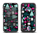 The Pink & Teal Owl Collaged Vector Shapes Apple iPhone 6/6s LifeProof Fre Case Skin Set