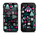 The Pink & Teal Owl Collaged Vector Shapes Apple iPhone 6/6s LifeProof Fre POWER Case Skin Set
