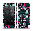 The Pink & Teal Owl Collaged Vector Shapes Skin Set for the Apple iPhone 5s