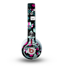The Pink & Teal Owl Collaged Vector Shapes Skin for the Beats by Dre Mixr Headphones