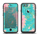 The Pink & Teal Paisley Design Apple iPhone 6 LifeProof Fre Case Skin Set