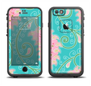 The Pink & Teal Paisley Design Apple iPhone 6/6s LifeProof Fre Case Skin Set