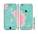 The Pink & Teal Paisley Design Sectioned Skin Series for the Apple iPhone 6s Plus