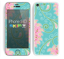 The Pink & Teal Paisley Design Skin for the Apple iPhone 5c