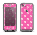 The Pink & Tiny White Floral Pattern Apple iPhone 5c LifeProof Nuud Case Skin Set