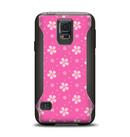 The Pink & Tiny White Floral Pattern Samsung Galaxy S5 Otterbox Commuter Case Skin Set