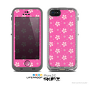 The Pink & Tiny White Floral Pattern Skin for the Apple iPhone 5c LifeProof Case