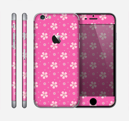The Pink & Tiny White Floral Pattern Skin for the Apple iPhone 6