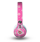 The Pink & Tiny White Floral Pattern Skin for the Beats by Dre Mixr Headphones