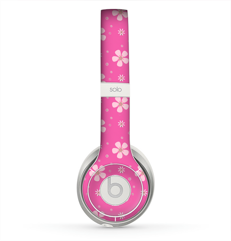 The Pink & Tiny White Floral Pattern Skin for the Beats by Dre Solo 2 Headphones