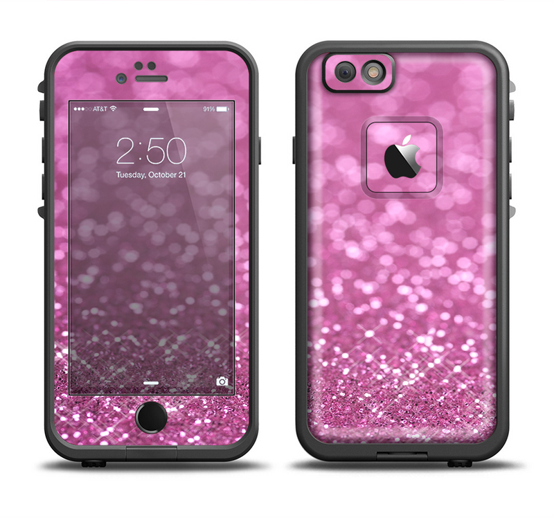 The Pink Unfocused Glimmer Apple iPhone 6/6s Plus LifeProof Fre Case Skin Set