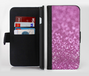 The Pink Unfocused Glimmer Ink-Fuzed Leather Folding Wallet Credit-Card Case for the Apple iPhone 6/6s, 6/6s Plus, 5/5s and 5c