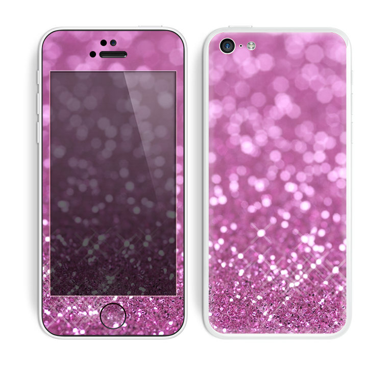 The Pink Unfocused Glimmer Skin for the Apple iPhone 5c