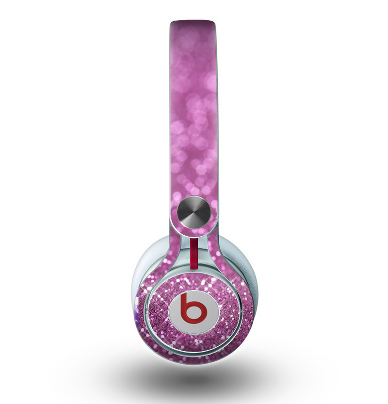 The Pink Unfocused Glimmer Skin for the Beats by Dre Mixr Headphones