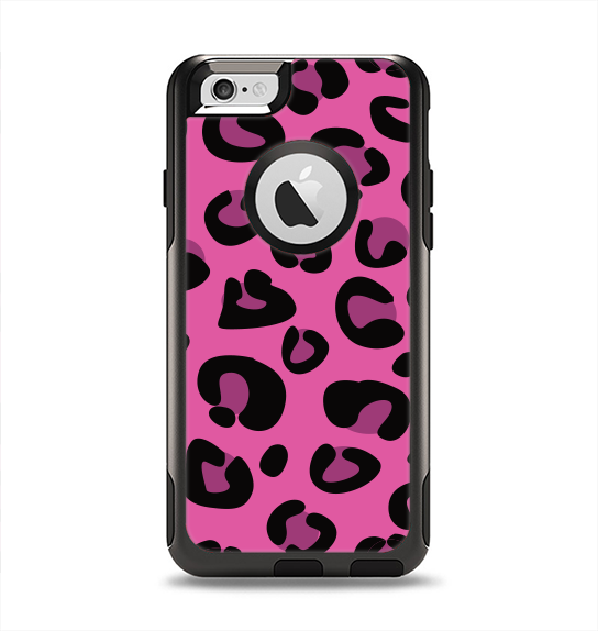 The Pink Vector Cheetah Print Apple iPhone 6 Otterbox Commuter Case Skin Set