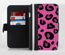 The Pink Vector Cheetah Print Ink-Fuzed Leather Folding Wallet Credit-Card Case for the Apple iPhone 6/6s, 6/6s Plus, 5/5s and 5c