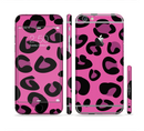 The Pink Vector Cheetah Print Sectioned Skin Series for the Apple iPhone 6s Plus