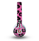 The Pink Vector Cheetah Print Skin for the Beats by Dre Mixr Headphones
