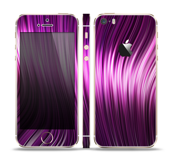 The Pink Vector Swirly HD Strands Skin Set for the Apple iPhone 5s
