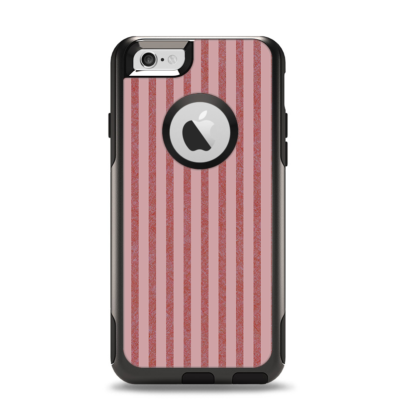The Pink Vintage Stripe Pattern v7 Apple iPhone 6 Otterbox Commuter Case Skin Set