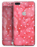 The Pink WAtercolor Grunge with Polka Dots - Skin-kit for the iPhone 8 or 8 Plus