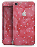 The Pink WAtercolor Grunge with Polka Dots - Skin-kit for the iPhone 8 or 8 Plus
