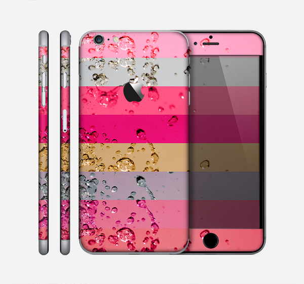 The Pink Water Stripes Skin for the Apple iPhone 6 Plus