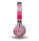 The Pink Water Stripes Skin for the Beats by Dre Mixr Headphones