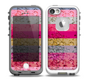 The Pink Water Stripes Skin for the iPhone 5-5s fre LifeProof Case