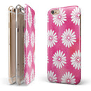 The Pink Watercolor Grunge Surface with White Floral Pattern iPhone 6/6s or 6/6s Plus 2-Piece Hybrid INK-Fuzed Case