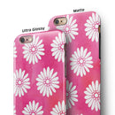 The Pink Watercolor Grunge Surface with White Floral Pattern iPhone 6/6s or 6/6s Plus 2-Piece Hybrid INK-Fuzed Case