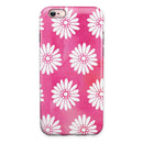 The Pink Watercolor Grunge Surface with White Floral Pattern iPhone 6/6s or 6/6s Plus 2-Piece Hybrid INK-Fuzed Case