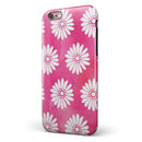 The Pink Watercolor Grunge Surface with White Floral Pattern iPhone 6/6s or 6/6s Plus 2-Piece Hybrid INK-Fuzed Case