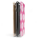 The Pink Watercolor Grunge Surface with White Floral Pattern iPhone 6/6s or 6/6s Plus 2-Piece Hybrid INK-Fuzed Case